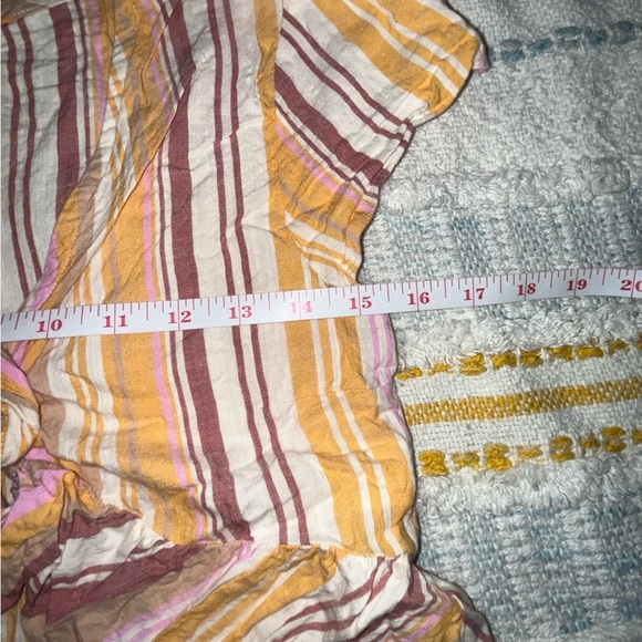 Aeropostale Striped V Neckline Tie Front Short Sleeved Shirt Size Small - Picture 4 of 5